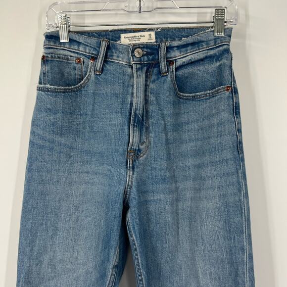 Abercrombie & Fitch Curve Love The Ankle Straight Jeans Ultra High Rise LONG - Picture 2 of 7